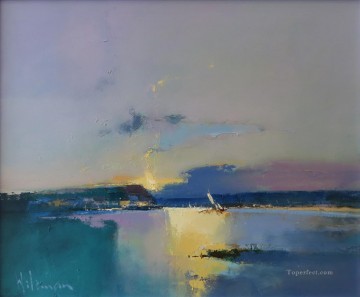 cobalt dusk abstract seascape Oil Paintings